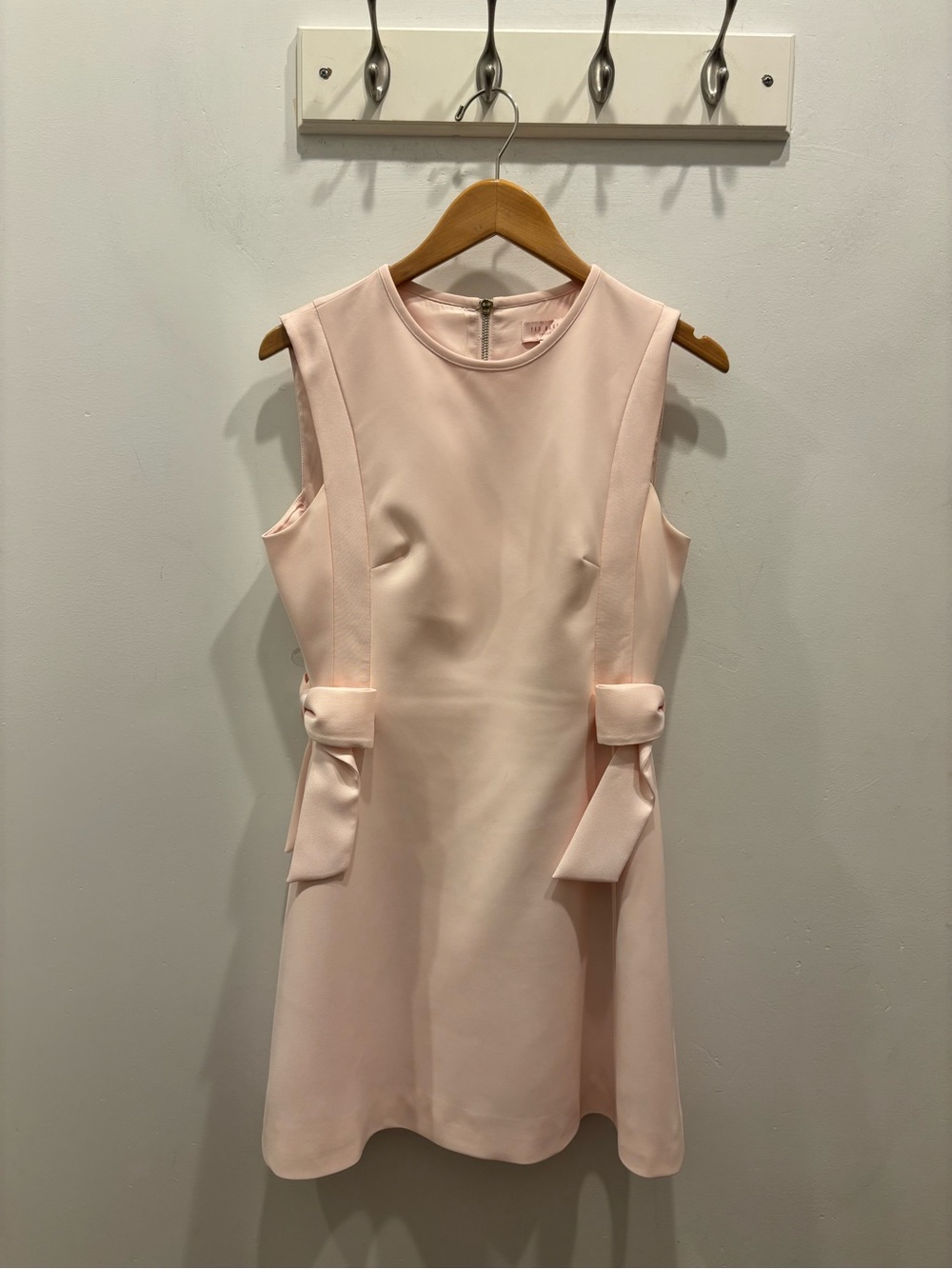 Ted Baker Pale Pink Sleeveless Mini Dress with Side Bow Details